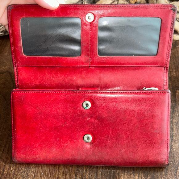Harvey Nichols Knightsbridge London Red Leather Ladies Wallet - Picture 8 of 13